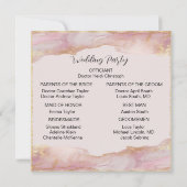 水彩セラピナピンクと金ゴールド結婚式 プログラム (裏面)