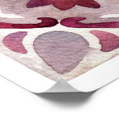 水彩セラミックタイルのコレクション。スクエアヴィンタグ ポスター (角)