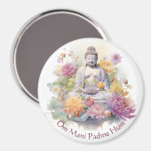 水彩セレネブダピンクイエローフラワーアート マグネット (正面/裏面)