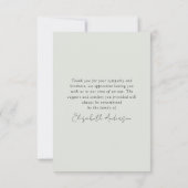 水彩セージ写真葬式悔やみや弔慰ありがとう カード (裏面)