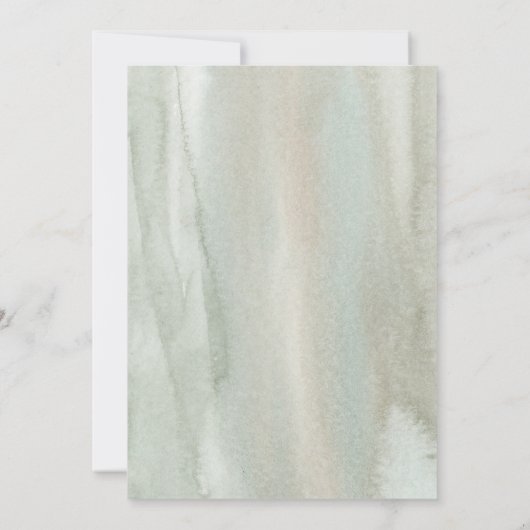 水彩セージ緑金ゴールド幾何学卒業 招待状 (裏面)