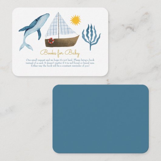 水彩セーラージンベイシーブックベビー エンクロージャーカード (正面/裏面)
