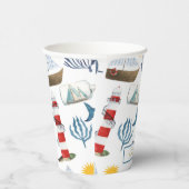 水彩セーラーホエールシーベビーシャワー 紙コップ (右)