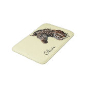 水彩ゼブラヘッドの装飾 バスマット (アングル)