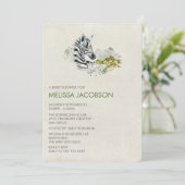 水彩ゼブラベビーシャワー招待状 招待状 (スタンド正面)