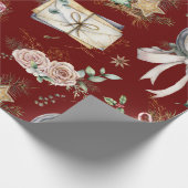 水彩ソックス/時計クリスマスパターン ラッピングペーパー (角)