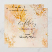 水彩ソフトオータムリーフサプライズバースデー 招待状 (正面/裏面)