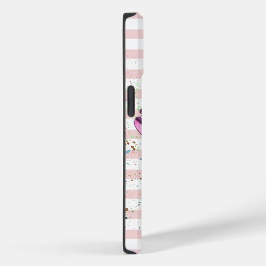水彩ソフトクリーム、マカロン、ピンクのストライプ Case-Mate iPhoneケース (裏面 / 右)