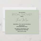 水彩ソフトグリーンフローラブライダルシャワー 招待状 (裏面)