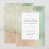 水彩ソフトパステルビーチウェディング招待状 招待状 (正面/裏面)