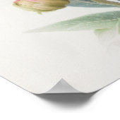 水彩ソフトピンク牡丹イン開花スクエア ポスター (角)