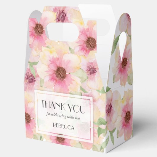 水彩ソフトピンク花柄の感謝を込めて フェイバーボックス (オープン)