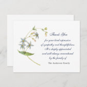 水彩ソフトブルーヴィンテージフローラサンキューカード サンキューカード (正面/裏面)