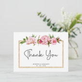 水彩ソフトペオニーフラワー サンキューカード (スタンド正面)