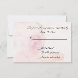 水彩ソフトローズ | 結婚式返信カード 出欠カード