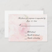水彩ソフトローズ | 結婚式返信カード 出欠カード (正面/裏面)