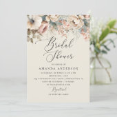 水彩ソフト ボホ フラワーのウェディング ブライダル シャワー 招待状 (スタンド正面)