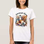 水彩ソース生地クイーン用ベーカリー女性ベーキング Tシャツ (正面)