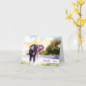 水彩ゾウのカスタマイズ カード (黄色い花)