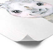 水彩ゾウサファリの保育園アートプリント ポスター (角)