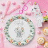 水彩ゾウ小ピーナッツ誕生会 ペーパープレート (パーティー)