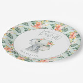 水彩ゾウ小ピーナッツ誕生会 ペーパープレート (アングル)