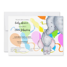 水彩ゾウ、風船ベビースワユニセックスーナー