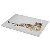 水彩タイガー休息 カッティングボード (角)