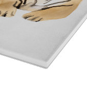 水彩タイガー休息 カッティングボード (角)