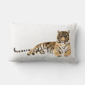 水彩タイガー休息 ランバークッション (裏面)
