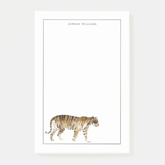 水彩タイガー歩く ポストイット (正面)