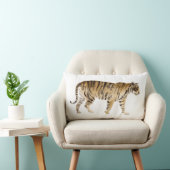 水彩タイガー歩く ランバークッション (椅子)