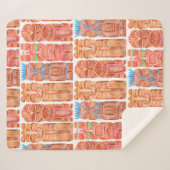 水彩タイキハワイトテムシームレスパターン シェルパブランケット (正面(横))