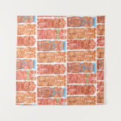 水彩タイキハワイトテムシームレスパターン タペストリー (正面(横))