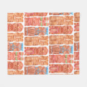 水彩タイキハワイトテムシームレスパターン フリースブランケット (正面(横))