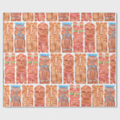 水彩タイキハワイトテムシームレスパターン ラッピングペーパー (フラット)