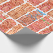 水彩タイキハワイトテムシームレスパターン ラッピングペーパー (角)