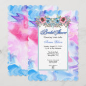 水彩タイダイと花 招待状 (正面/裏面)