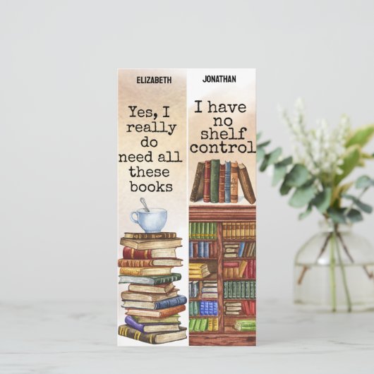 水彩タイプライター本おもしろい引用文ブックマーク カード (スタンド正面)