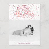 水彩タイポグラフィクリスマスフォト シーズンポストカード (正面)