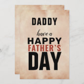 水彩タイポグラフィダディーハッピーファーザーズデイ シーズンカード (正面/裏面)