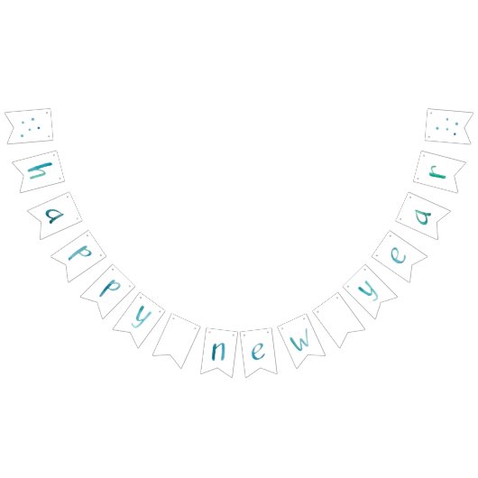 水彩タイポグラフィハッピーニューイヤーデザイン バンティングフラッグ (全)