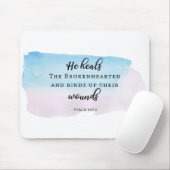 水彩タイポグラフィ詩篇バイブル詩引用文 マウスパッド (マウス)