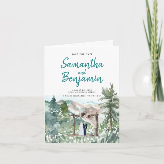 水彩タイミングウェディング セーブ・ザ・デート 案内状 (正面)