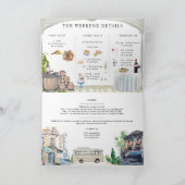 水彩タイムラインウェディング日付を保存 カード (内部)