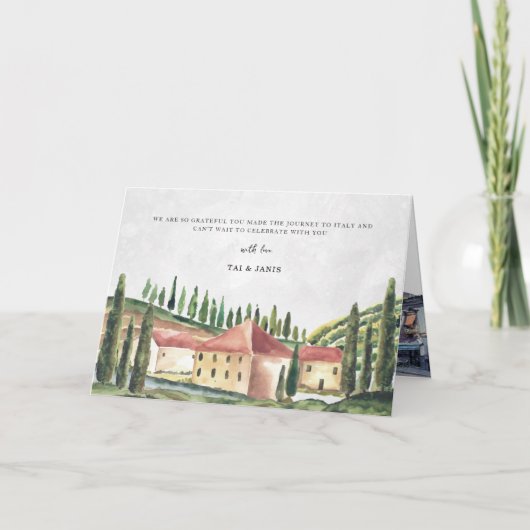 水彩タイムラインウェディング日付を保存 カード (正面)