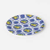 水彩タイルイタリアンレモンパターン ペーパープレート (アングル)