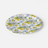 水彩タイルイタリアンレモンパターン ペーパープレート (アングル)