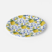 水彩タイルイタリアンレモンパターン ペーパープレート (アングル)