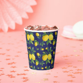 水彩タイルイタリアンレモンパターン 紙コップ